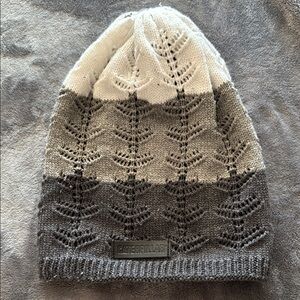 Caterpillar Gray and White Knit Beanie